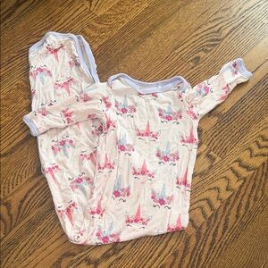 Charming Unicorn Kids Footie in Soft Pink